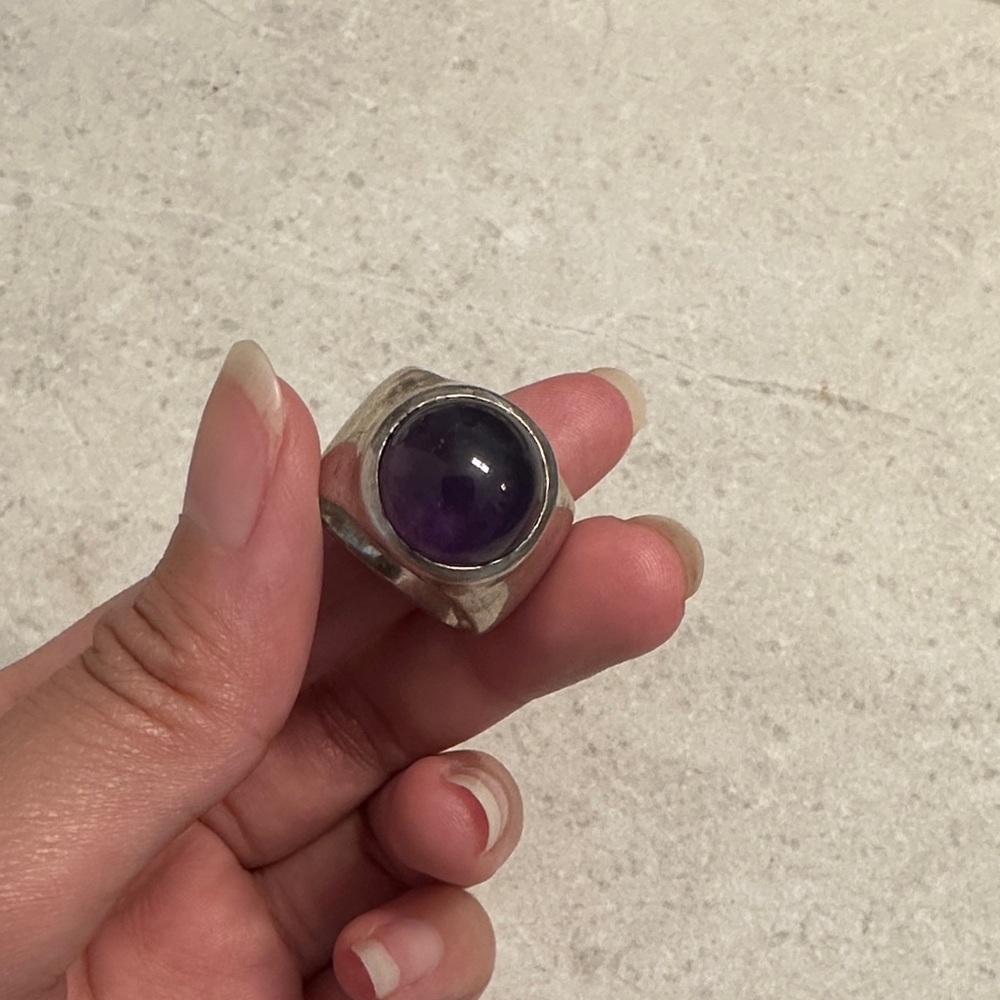 Silver Ring with Purple Stone